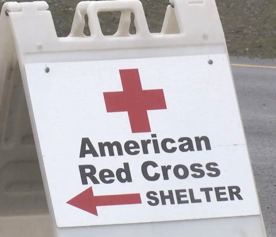 Sign for American Red Cross Shelter
