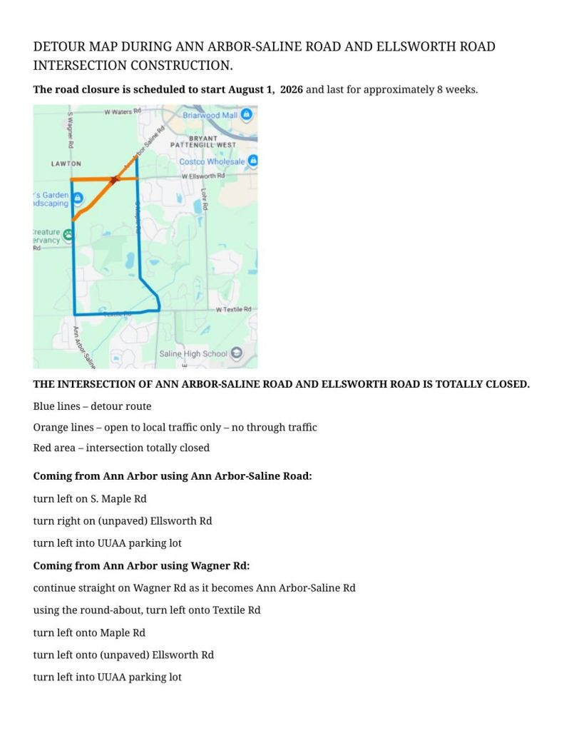 map of detour during intersection construction